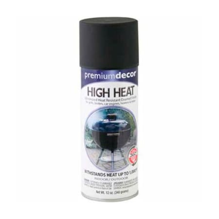 General Paint Premium Dcor High Heat Enamel Spray 12 oz. Aerosol Can, Black - 348458